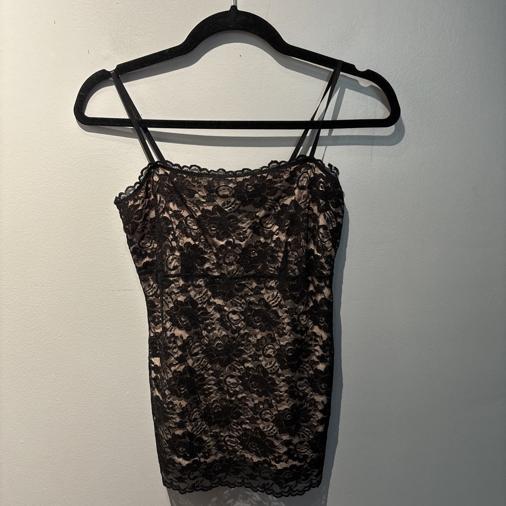 VTG New York &‎ Company Black Lace Camisole   Babydoll Whimsygoth coquette Sz 8